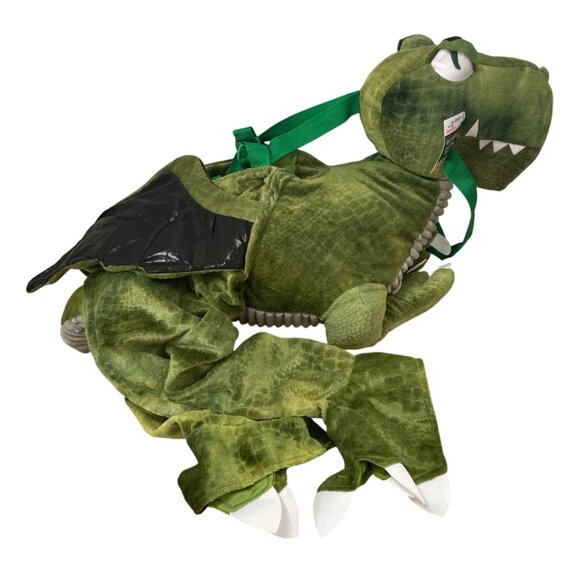Halloween Costume Green Dino Rider Toddler Costume 3T-4T One Pc Step-In w Straps - Picture 1 of 8